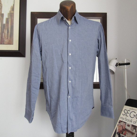 Armani Collezioni Men's Shirt Blue Minor Issues - Picture 1 of 8